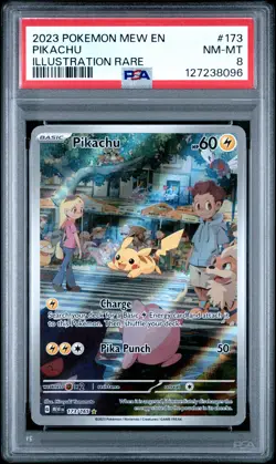 2023 POKEMON MEW EN-151 ILLUSTRATION RARE #173 PIKACHU PSA 8 - Image 1