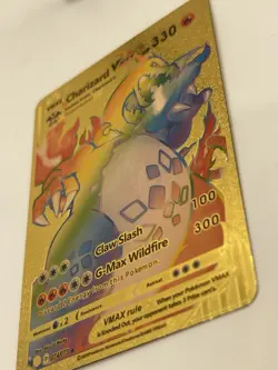 2020 Pokemon TCG Charizard Vmax Gold Plated 074/073 HP 330 Rainbow - Super Rare - Image 3