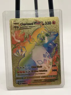 2020 Pokemon TCG Charizard Vmax Gold Plated 074/073 HP 330 Rainbow - Super Rare - Image 5