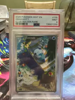 2025 POKEMON WHT EN-WHITE FLARE ILLUSTRATION RARE #105 OSHAWOTT PSA 9 - Image 1