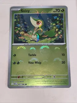 Snivy Holo Master Ball Pattern 001/086 Sv: Black Bolt Pokemon TCG Pack Fresh - Image 1