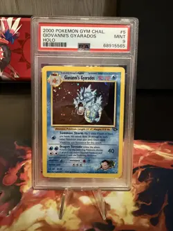 2000 Pokemon TCG Giovanni's Gyarados Holo Rare 5/132 Gym Challenge PSA 9 Mint - Image 1