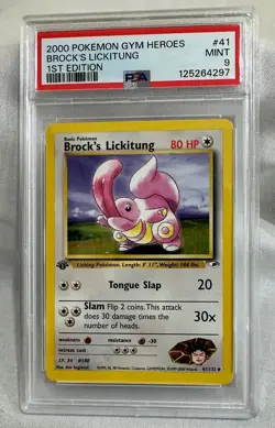 2000 Pokemon Gym Heroes 1st Edition BROCK'S LICKITUNG #41 PSA 9 - MINT - Image 1