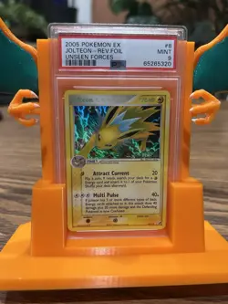 Pokemon EX 2005 Unseen Forces Jolteon 8/115 Reverse Holo Foil PSA 9 Mint - Image 1