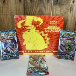 Pokemon Sword & Shield Vivid Voltage ETB Sealed 💥+ 3 Sealed Journey Together - Image 1
