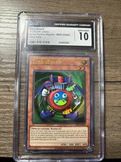 Yugioh Time Wizard Metal Raiders Ultra Rare MRD-065 Original 2023 NM Mint CGC 8 - Image 1
