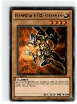 Yu-Gi-Oh! Elemental Hero Sparkman Common RYMP-EN003 Moderately Played 1st - Image 1