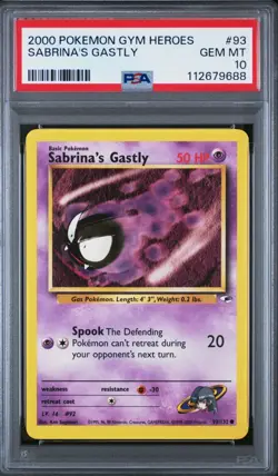 PSA 10 GEM MINT Sabrina's Gastly Gym Heroes 2000 Pokemon WOTC Low Pop 💎 🔥 - Image 1