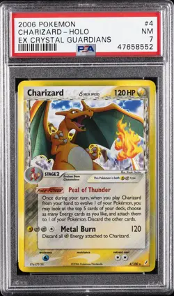 2006 POKEMON EX CRYSTAL GUARDIANS #4 CHARIZARD-HOLO PSA 7 - Image 1