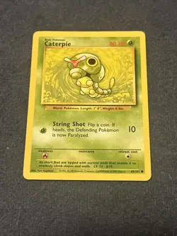 Pokemon TCG WoTC Caterpie 045/102 Base Set Regular Vintage Rare Near Mint NM - Image 3