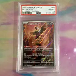 2024 POKEMON SFA EN-SHROUDED FABLE ILLUSTRATION RARE #073 FEZANDIPITI PSA 8 - Image 1