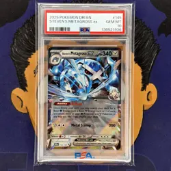 💎PSA 10 GEM MINT 2025 Pokemon Destined Rivals STEVEN'S METAGROSS EX #145 - Image 2