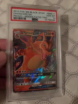 2019 Pokemon Charizard GX SM211 HOLO Hidden Fates Tins Promo Graded PSA 10 - Image 2