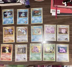 13 Vintage Japanese Pokemon Holo Lot - Lugia Neo Genesis Gym Heroes Rare - Image 1