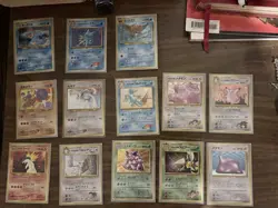 13 Vintage Japanese Pokemon Holo Lot - Lugia Neo Genesis Gym Heroes Rare - Image 3