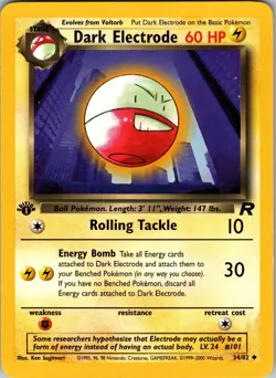 Dark Electrode 34/82 Team Rocket Pokemon TCG NM First Edition - Image 1