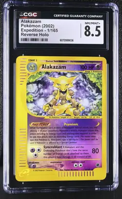 CGC 8.5 Alakazam 2002 Expedition 1/165 Reverse Holo Pokemon Card - Image 1