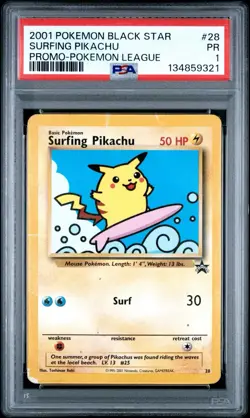 PSA 1 Lot of 4 Unknown J, Flying Pikachu, Surfing, Black Star Promo Pokemon PR - Image 3
