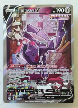 Genesect V (Alternate Full Art) Ultra Rare SWSH08: Fusion Strike 255/264 Pokemon - Image 1