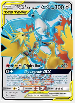 Pokemon TCG Moltres Zapdos Articuno GX 66/68 NM full art Hidden Fates - Image 1
