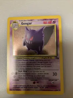 Pokemon TCG Gengar Fossil Holo Card 5/62 Unlimited Rare 1999 LP WOTC - Image 1