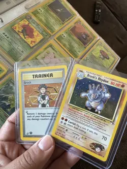 Pokemon TCG Brock's Rhydon Holo & Brock (15) - Gym Heroes (G1) 1st ed - Image 1