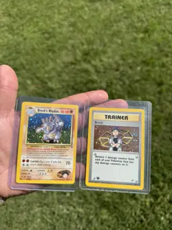 Pokemon TCG Brock's Rhydon Holo & Brock (15) - Gym Heroes (G1) 1st ed - Image 2