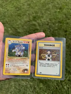 Pokemon TCG Brock's Rhydon Holo & Brock (15) - Gym Heroes (G1) 1st ed - Image 4