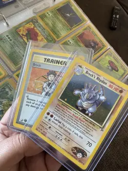 Pokemon TCG Brock's Rhydon Holo & Brock (15) - Gym Heroes (G1) 1st ed - Image 5