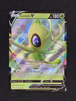 Pokemon TCG CELEBI V Holo Ultra Rare 001/202 Sword & Shield - Image 1