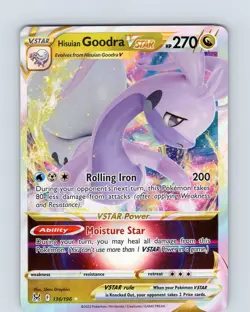 Pokemon TCG Hisuian Goodra Vstar SWSH Lost Origin 136/196 Ultra Holo Rare LP-NM - Image 1