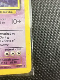 Pokemon TCG Mewtwo Base Set 10/102 Holo Unlimited Holo Rare (MP) - Image 2