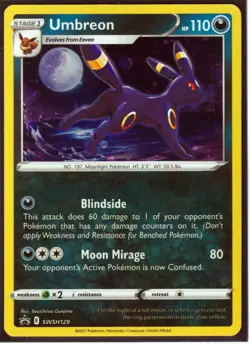 2021 Pokemon UMBREON SWSH129 BLACK STAR RARE PROMO - HOLO NM/MINT - Image 1