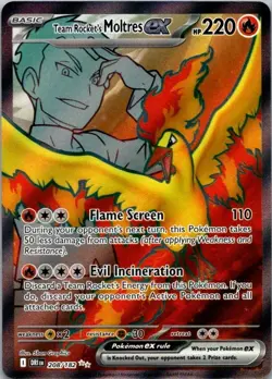 Pokemon TCG Team Rocket's Moltres ex 208/182 Destined Rivals NM (SKU 1-1) - Image 1