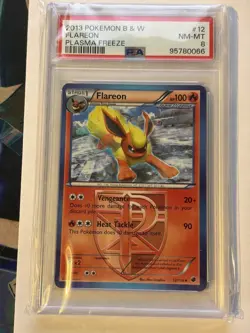 POKEMON 2013 B & W Plasma Freeze FLAREON #12 PSA 8 - Image 1
