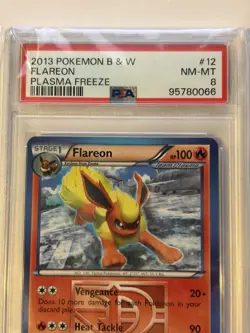 POKEMON 2013 B & W Plasma Freeze FLAREON #12 PSA 8 - Image 2