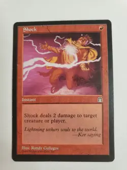 MTG Magic The Gathering Card ShockInstant Red Stronghold 1998 Randy Gallegos - Image 1