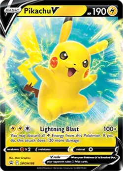Pikachu V SWSH198 Black Star Promo Pokemon Trading Card Near Mint English Holo - Image 1