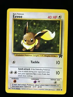 Pokemon TCG Eevee 55/82 Team Rocket Common card Unlimited LP - Image 1