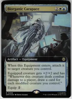 MTG Biorganic Carapace (Extended Art) Foil NM Marvel's Spider-Man Magic 269 - Image 1