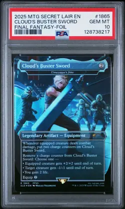 2025 MTG SECRET LAIR DROP #1865 CLOUD'S BUSTER SWORD PSA 10 - Image 1