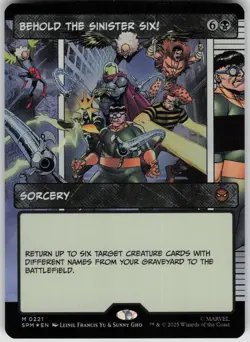 MTG Behold the Sinister Six! (Borderless) Foil NM Marvel's Spider-Man Magic 221 - Image 1
