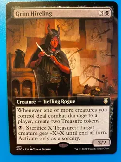 MTG 1x EXTENDED ART Grim Hireling # 294 Commander: Adventures in Forgotten x1 NM - Image 1