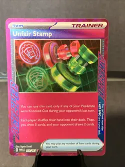 Pokemon TCG Unfair Stamp #165/167 SV06: Twilight Masquerade Holofoil Ace Spec NM - Image 1