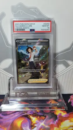 PSA 10 Cheren's Care GG58/GG70 Gem Mint Full Art 2023 Pokemon Crown Zenith - Image 1
