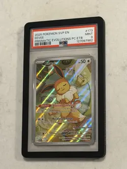 2025 POKEMON PRISMATIC EVOLUTIONS POKEMON CENTER ETB PROMO SVP #173 EEVEE PSA 9 - Image 1