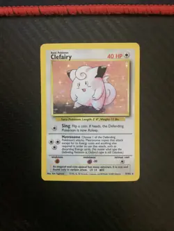 Clefairy 5/102 Base Set Unlimited Holo Rare Pokemon Vintage 1999 WoTC LP - Image 1