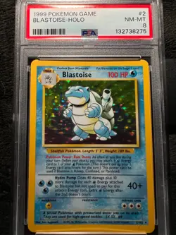1999 Pokemon Base Set Blastoise #2 Holo - PSA 8 - NEW 2025 CERT 9-Digit - Image 1
