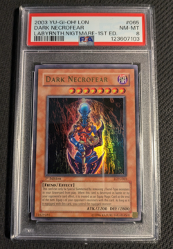 Yugioh Dark Necrofear LON-065 1st Edition Ultra Rare PSA 8 NM-MT! - Image 1