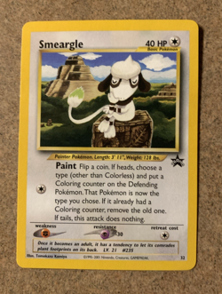 SMEARGLE 2001 POKEMON BLACK STAR PROMO CARD #32 NM - Image 1